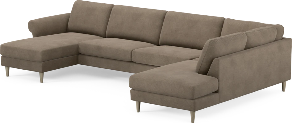 Bridge - 3-sits soffa med schäslong vänster och divan höger - Brun