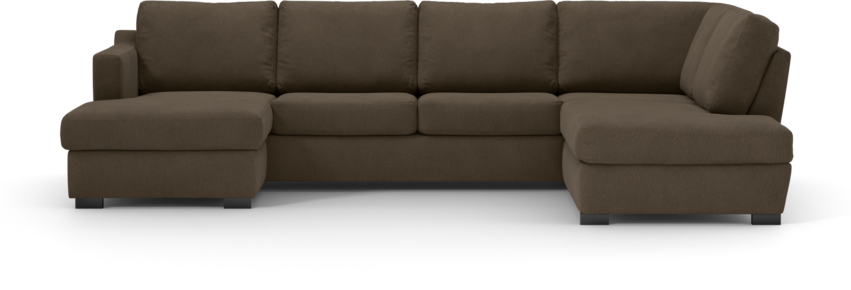 Friday - 3-sits soffa med schäslong vänster och divan höger - Brun