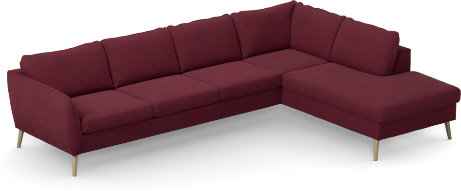 County - 3-sits soffa med divan höger - Röd