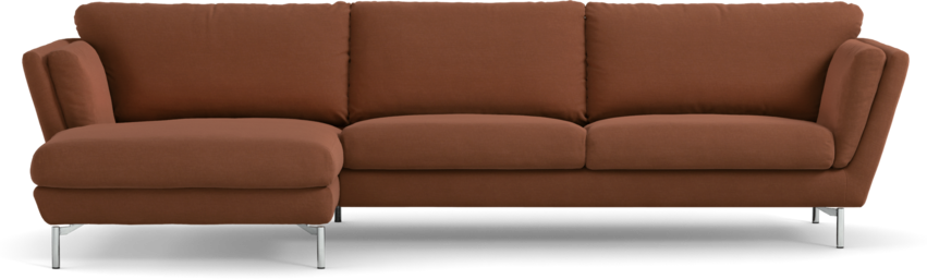 Madison Lux - 3-sits soffa med schäslong vänster - Röd