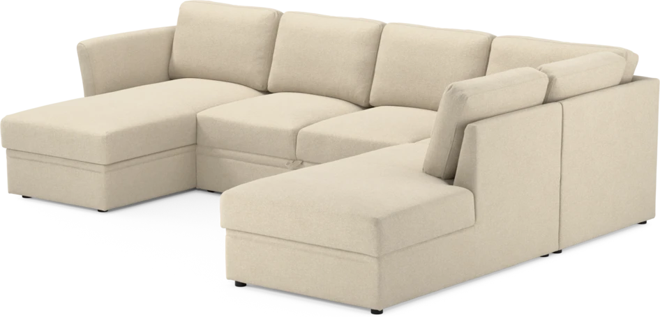 Öland - Bäddsoffa med schäslong vänster och divan höger - Beige