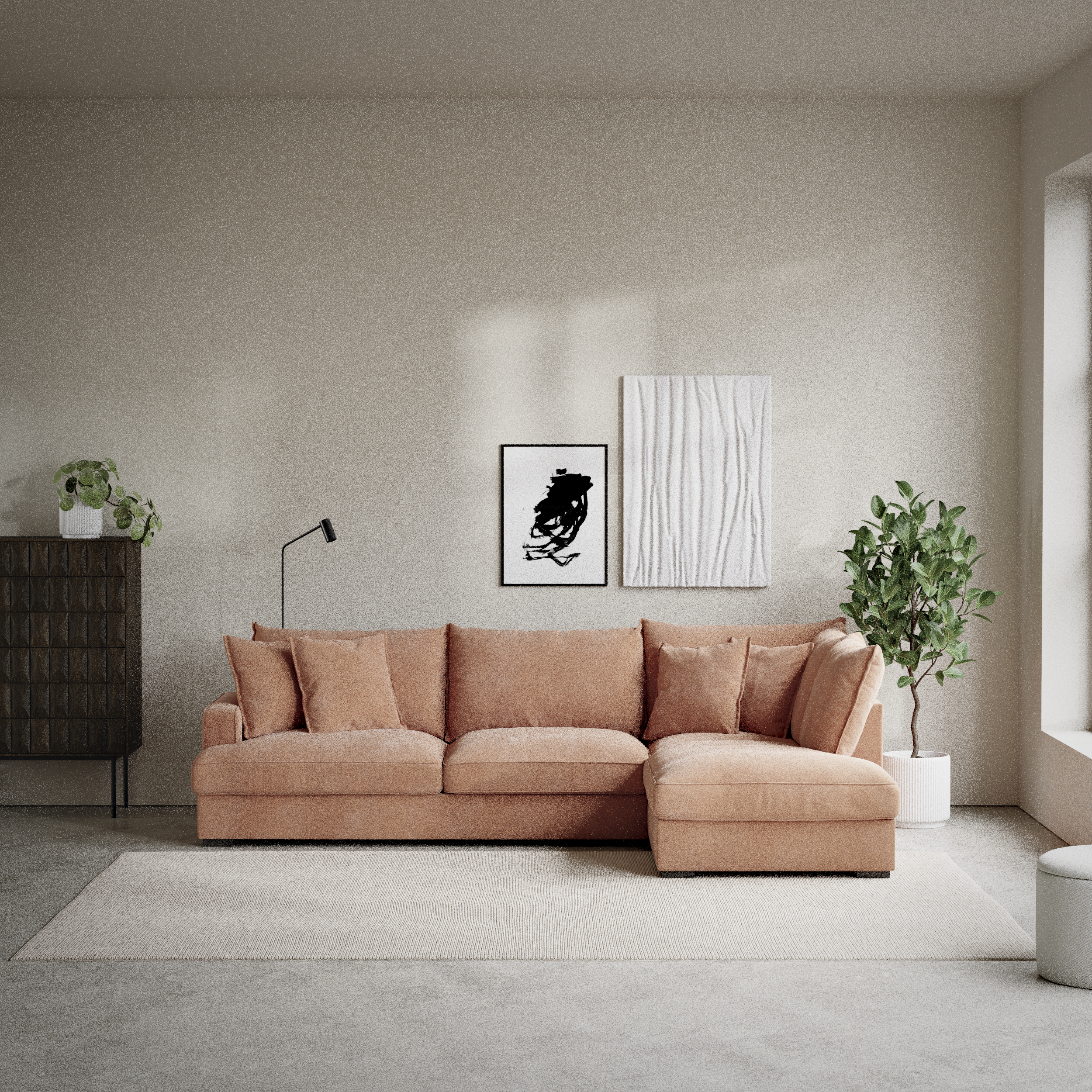 Mila - 3-sits soffa med divan höger - inspiration