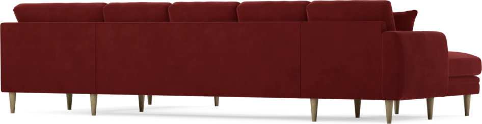 Eden - 3-sits soffa med schäslong vänster och divan höger - Röd
