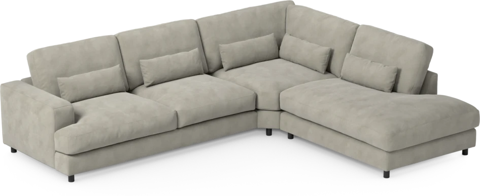Noma - 3-sits soffa med divan höger - Grå