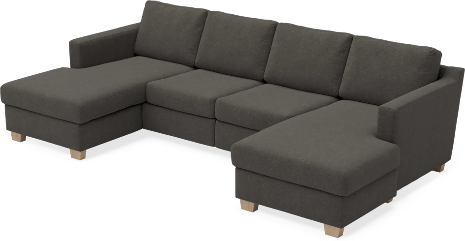 Friday - 2-sits soffa med två schäslonger - Grå