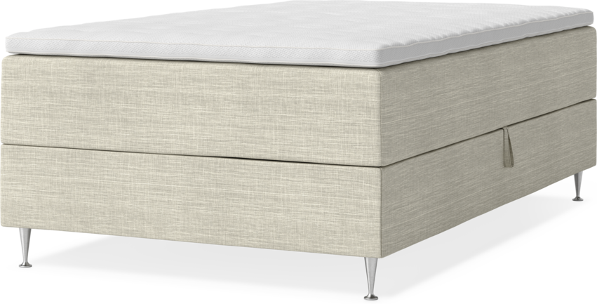 New York - Förvaringssäng, enkelsäng med bäddmadrass - Beige