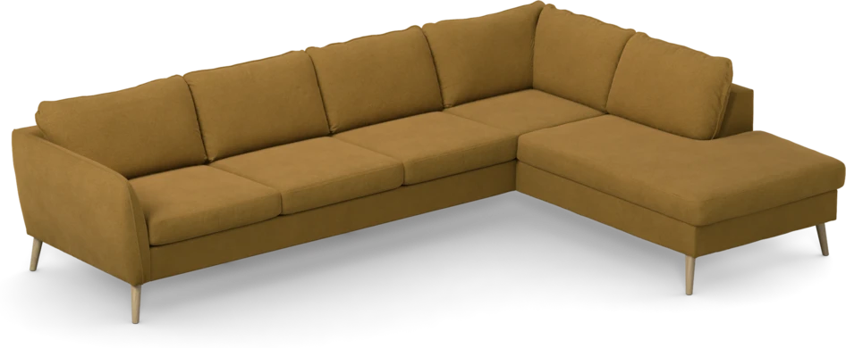 County - 3-sits soffa med divan höger - Gul