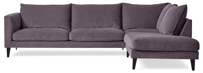 Leone - 3-sits soffa med divan höger - Lila