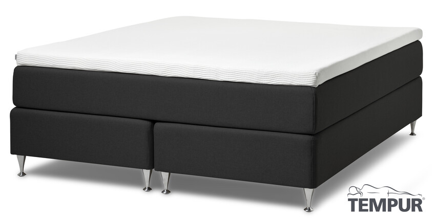 Tempur Promise - Kontinentalsäng, dubbelsäng med bäddmadrass Cloud, B 180 cm - Svart