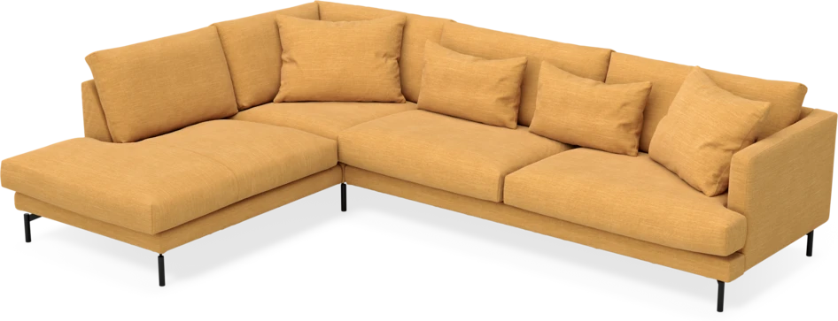 Harper - 3-sits soffa med divan vänster - Gul