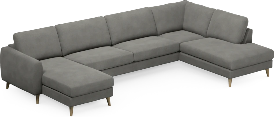 Bridge - 3-sits soffa med schäslong vänster och divan höger - Grå