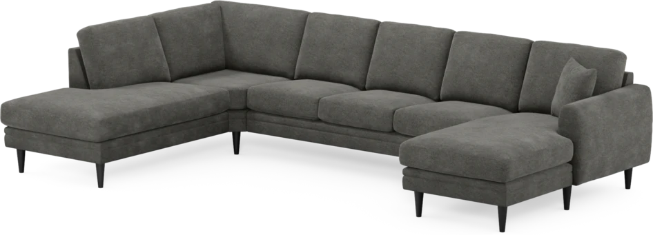 Eden - 3-sits soffa med divan vänster och schäslong höger - Grå