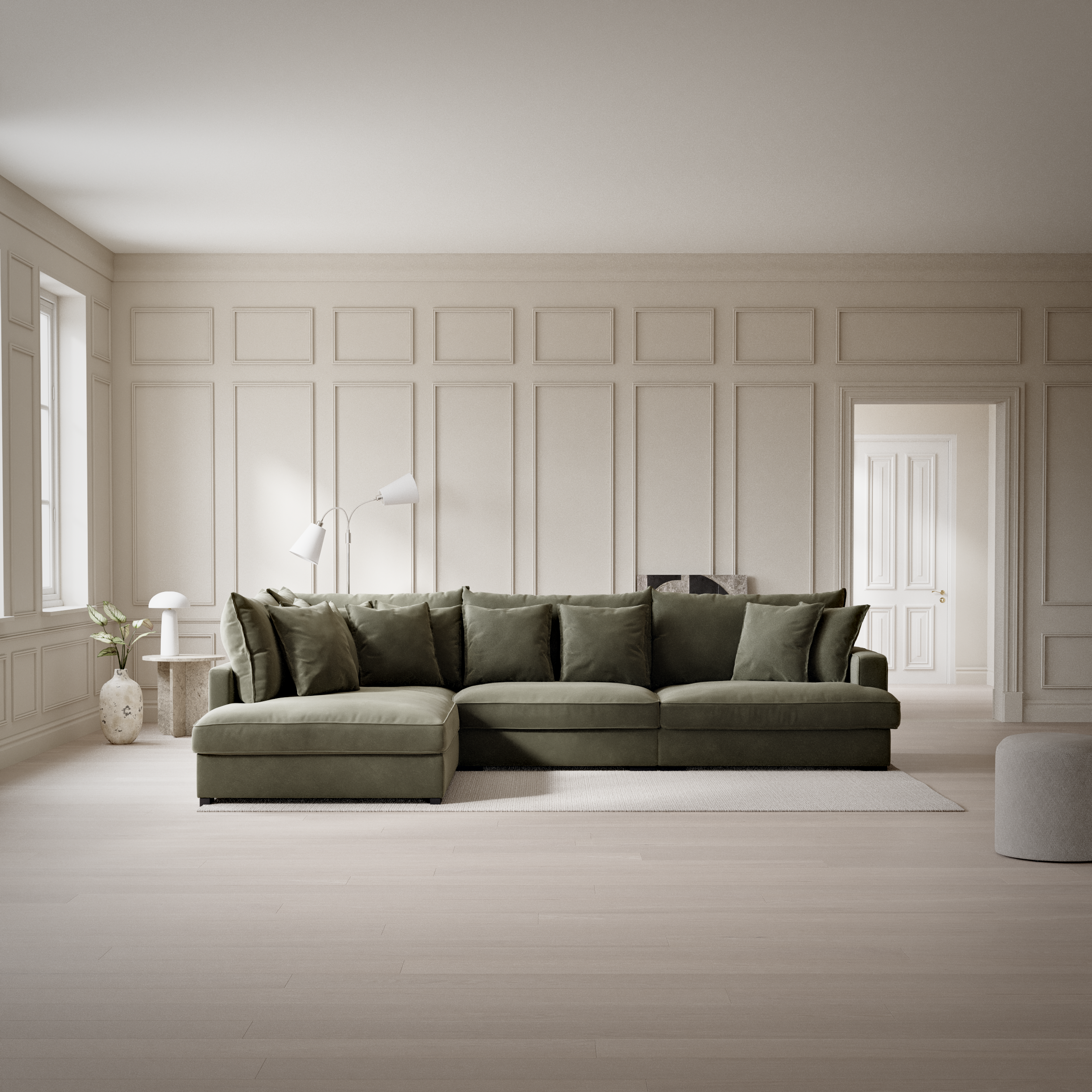 Rossi, 3-sits soffa med divan vänster