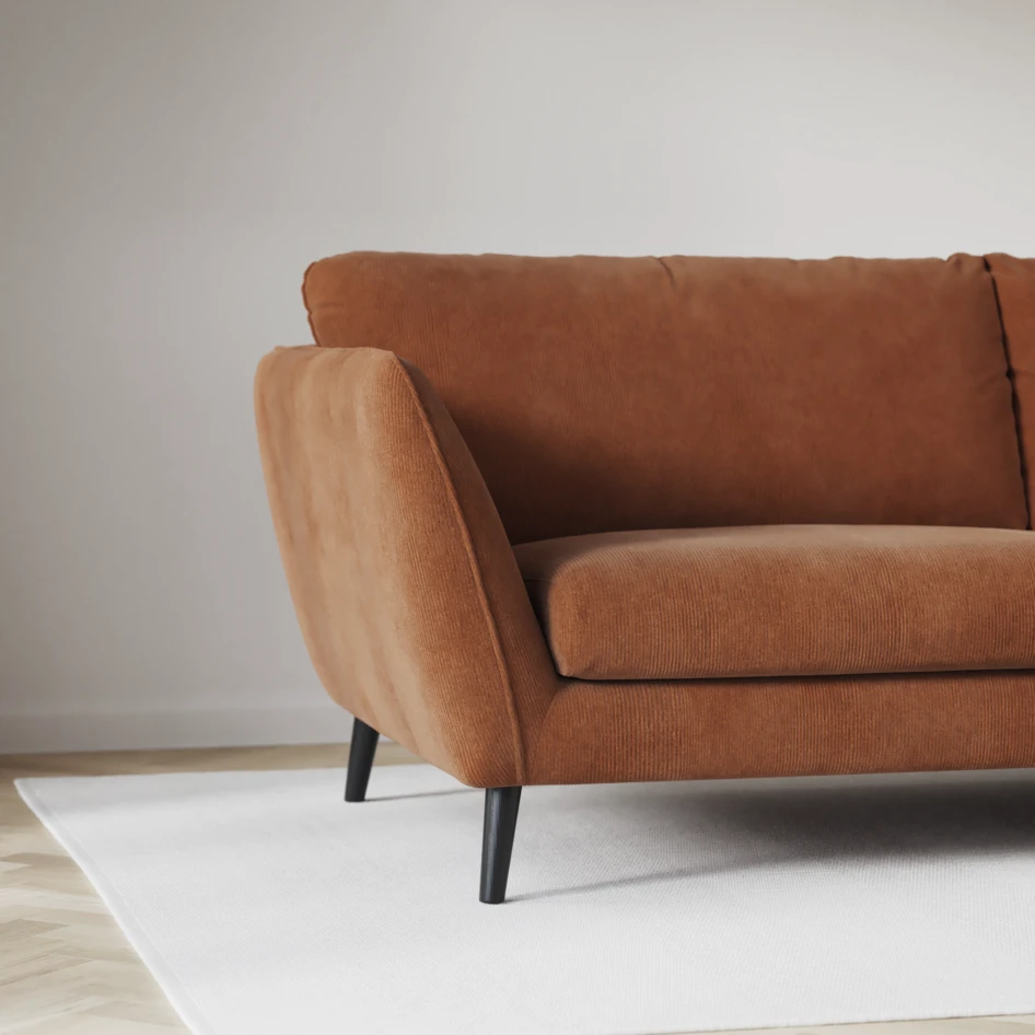 Madison Lux - 2-sits soffa med divan vänster och höger - Orange