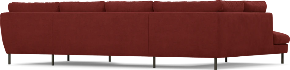 Madison Lux - 2-sits soffa med divan vänster och schäslong höger - Röd