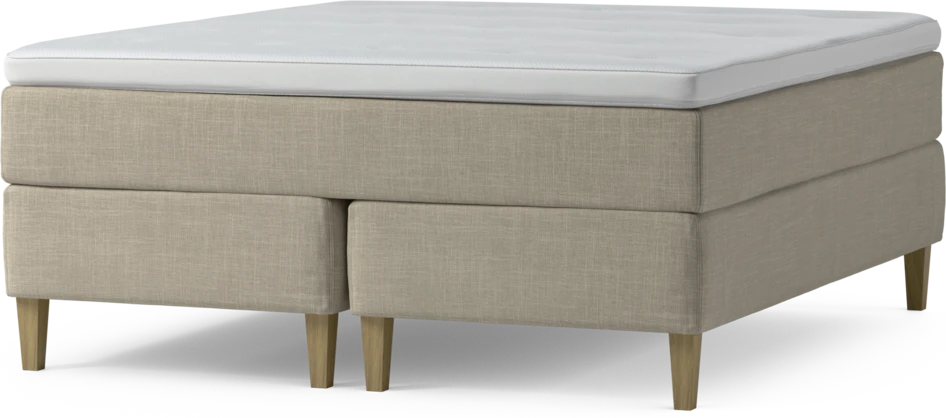 Delux Dream - Kontinentalsäng, dubbelsäng med bäddmadrass och sängben - Beige