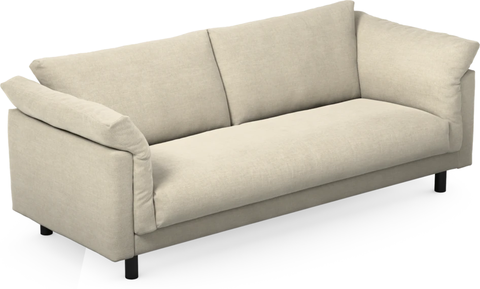Cherrie - 3-sits soffa, hel dyna, fast klädsel - Beige