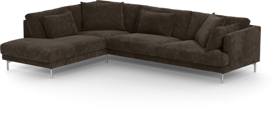 Harper - 3-sits soffa med divan vänster - Brun
