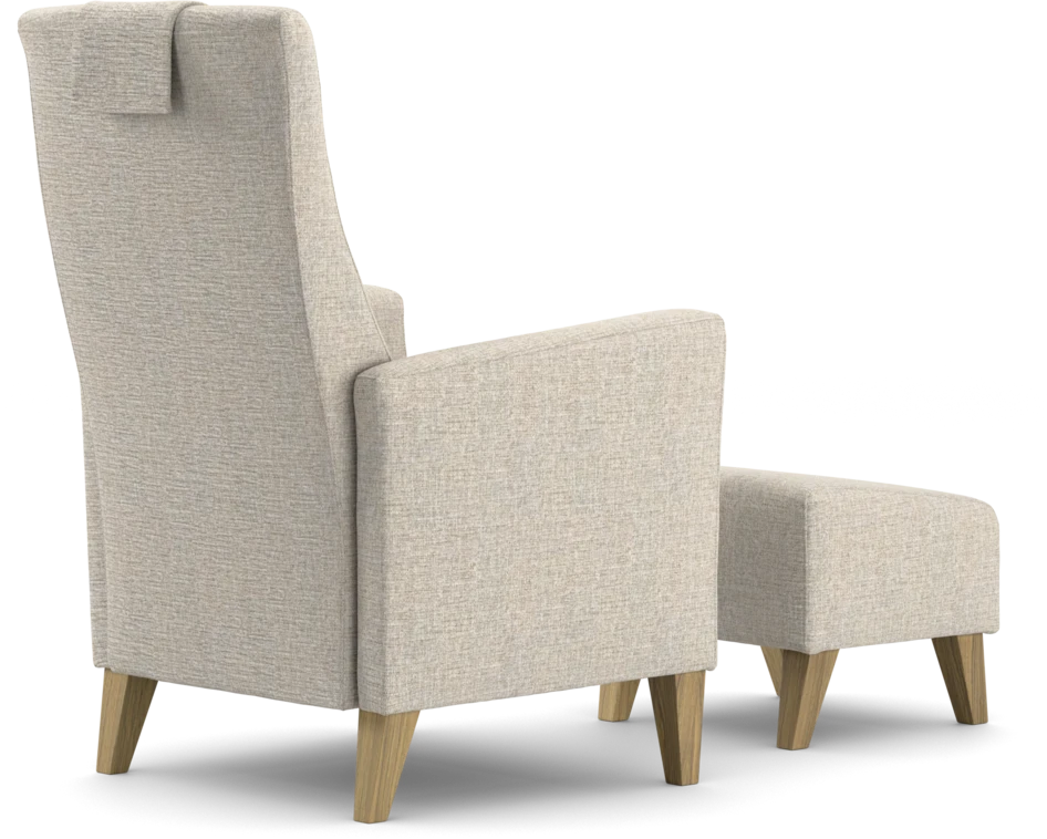 Erik - Fåtölj med fotpall - Beige