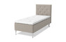 Dream Delux - Ramsäng, enkelsäng med bäddmadrass Sleep Delux vit - Beige
