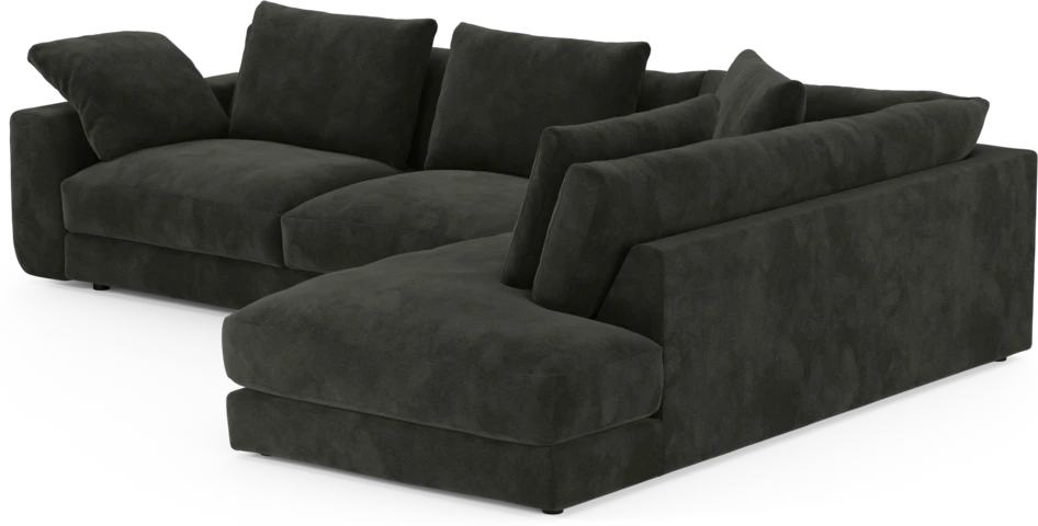 Amie - 3-sits med divan höger - Svart