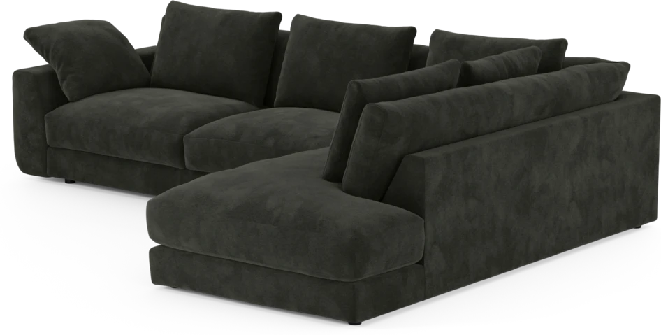Amie - 3-sits med divan höger - Svart