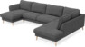 Bridge - 3-sits soffa med schäslong vänster och divan höger - Svart