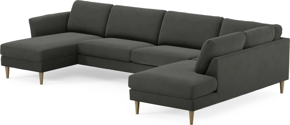 Bridge - 3-sits soffa med schäslong vänster och divan höger - Grå