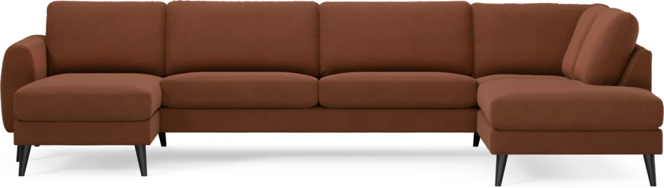 Bridge - 3-sits soffa med schäslong vänster och divan höger - Orange
