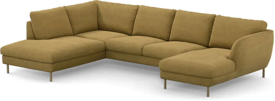 Madison - 2-sits soffa med divan vänster och schäslong höger - Gul