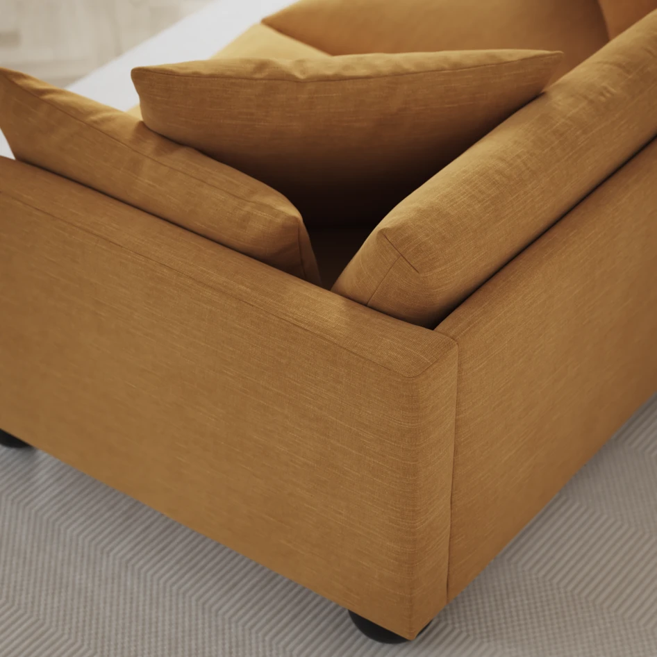 Harper - 3-sits soffa, hel dyna - Gul