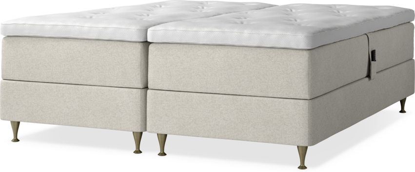 Delux Dream - Ställbar säng, dubbelsäng med bäddmadrass - Beige