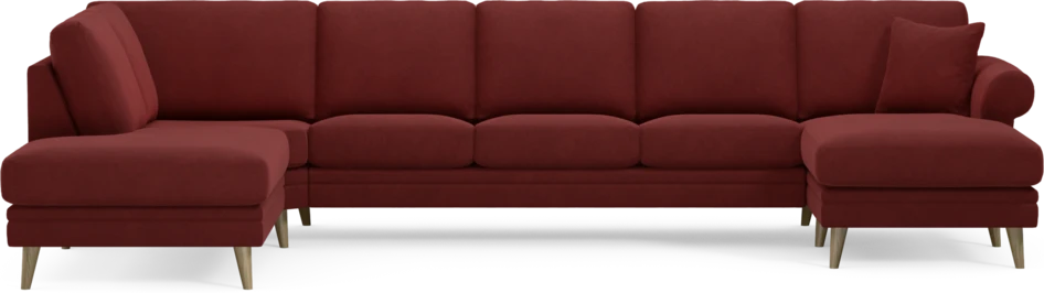 Eden - 3-sits soffa med divan vänster och schäslong höger - Röd