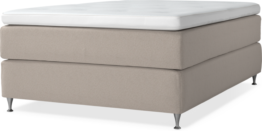 Delux Exclusive - Kontinentalsäng, enkelsäng 140 cm med bäddmadrass - Beige