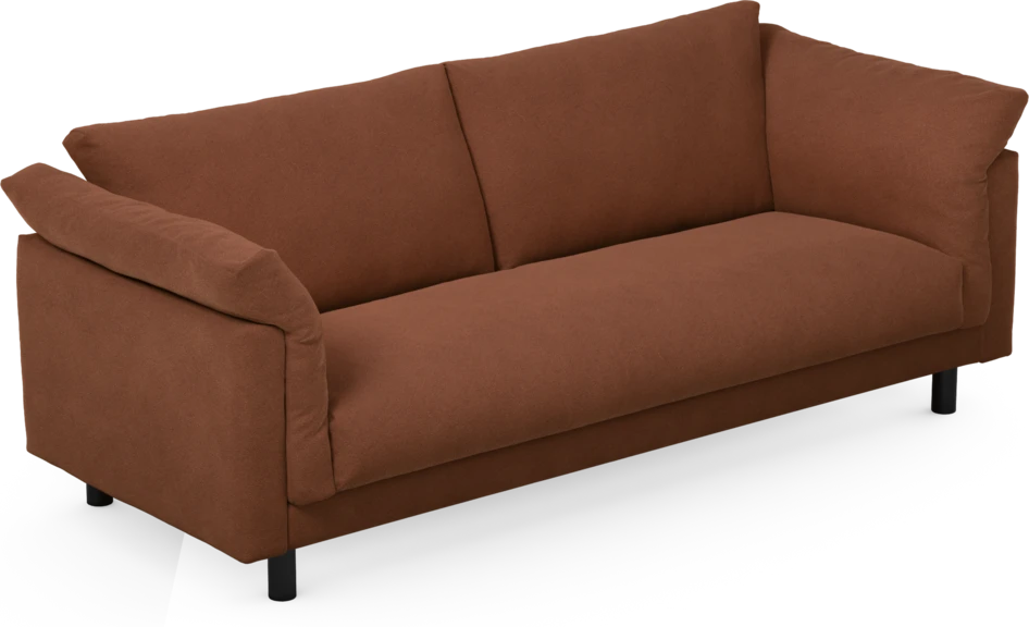 Cherrie - 3-sits soffa, hel dyna, fast klädsel - Orange