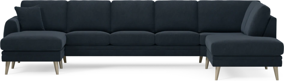 Eden - 3-sits soffa med schäslong vänster och divan höger - Blå