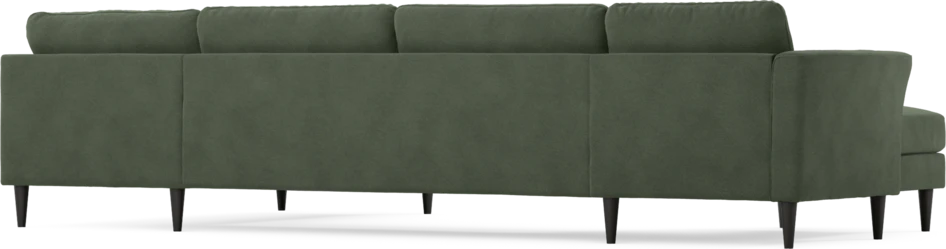 Bridge - 3-sits soffa med schäslong vänster och divan höger - Grön