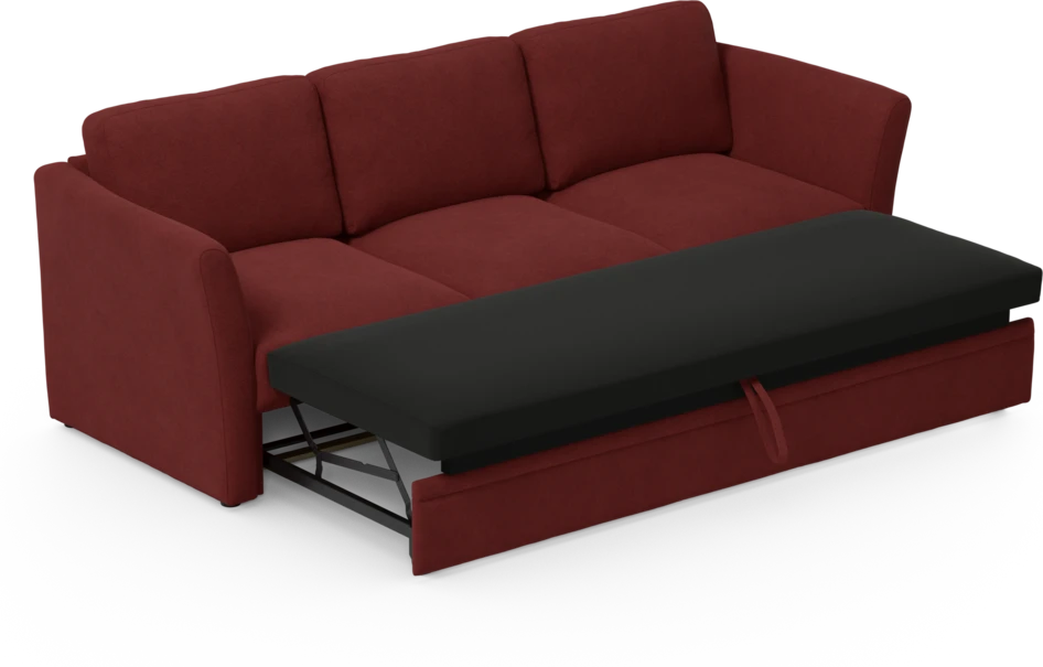 Öland - Bäddsoffa 3-sits, längsbäddad - Röd