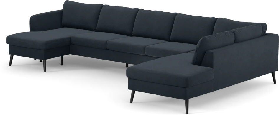 County - 4-sits soffa med schäslong vänster och divan höger - Blå