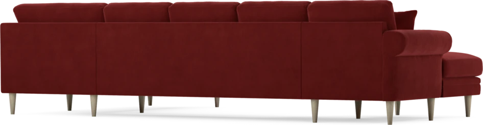 Eden - 3-sits soffa med schäslong vänster och divan höger - Röd