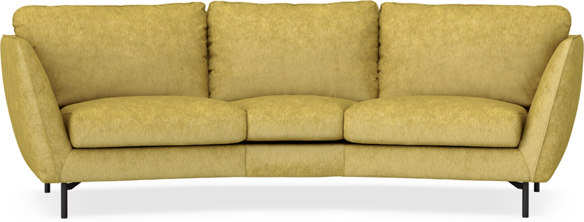 Madison - 3-sits soffa svängd, 70 cm - Gul