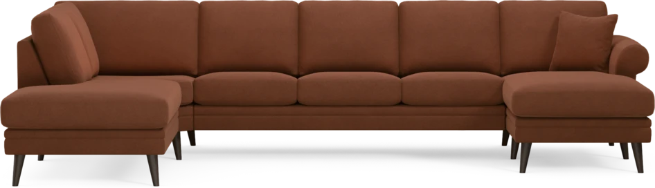 Eden - 3-sits soffa med divan vänster och schäslong höger - Orange