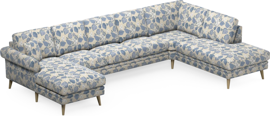 Eden - 3-sits soffa med schäslong vänster och divan höger - Flerfärgad