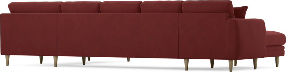 Eden - 3-sits soffa med schäslong vänster och divan höger - Röd