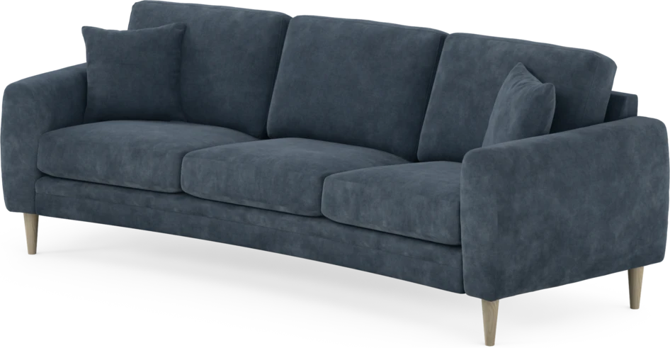 Eden - 3-sits soffa svängd - Blå