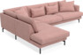 Harper - 3-sits soffa med divan vänster - Rosa