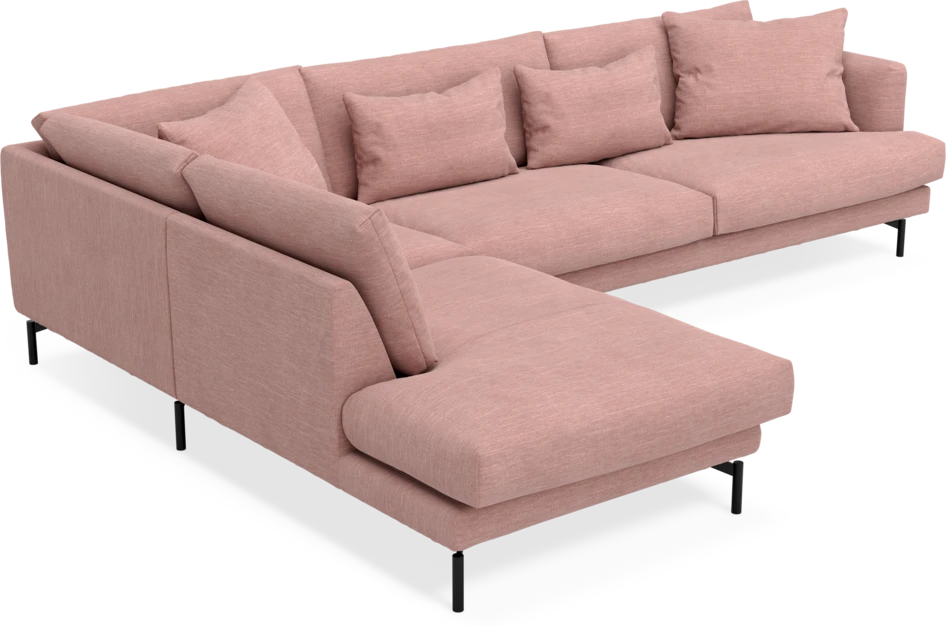 Harper - 3-sits soffa med divan vänster - Rosa