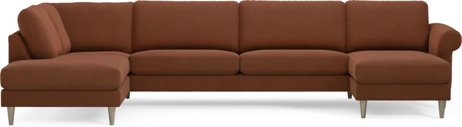 Bridge - 3-sits soffa med divan vänster och schäslong höger - Orange
