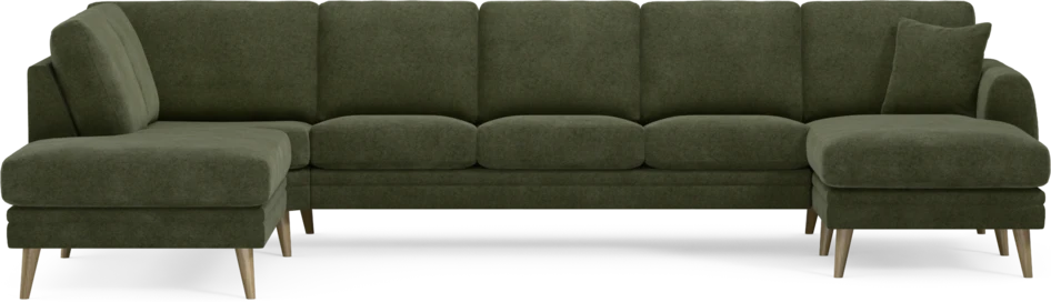 Eden - 3-sits soffa med divan vänster och schäslong höger - Grön