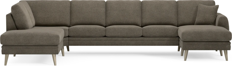 Eden - 3-sits soffa med divan vänster och schäslong höger - Brun